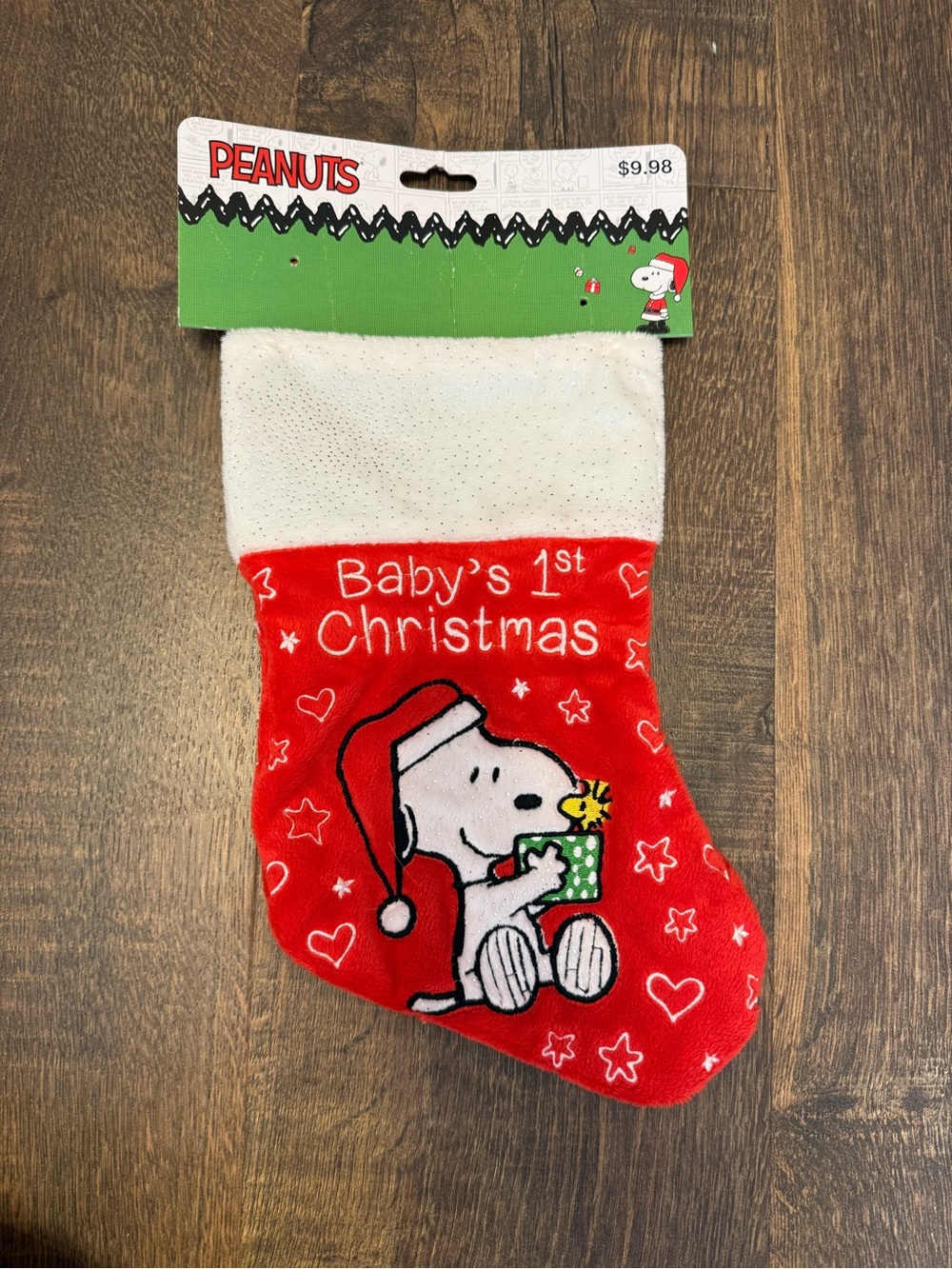 Peanuts Red and White Baby's 1st Christmas Stocking